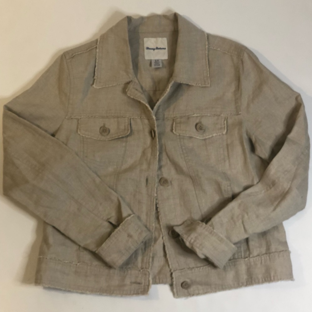 Women's Beige Casual Button-Front Jacket - Picture 5 of 5